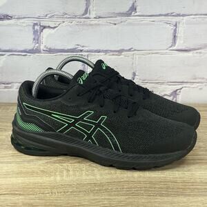 Asics GT-1000 11 Black Green Running Shoes Women's Size 8.5 Athletic Sneakers